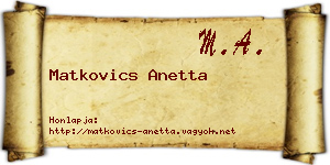 Matkovics Anetta névjegykártya